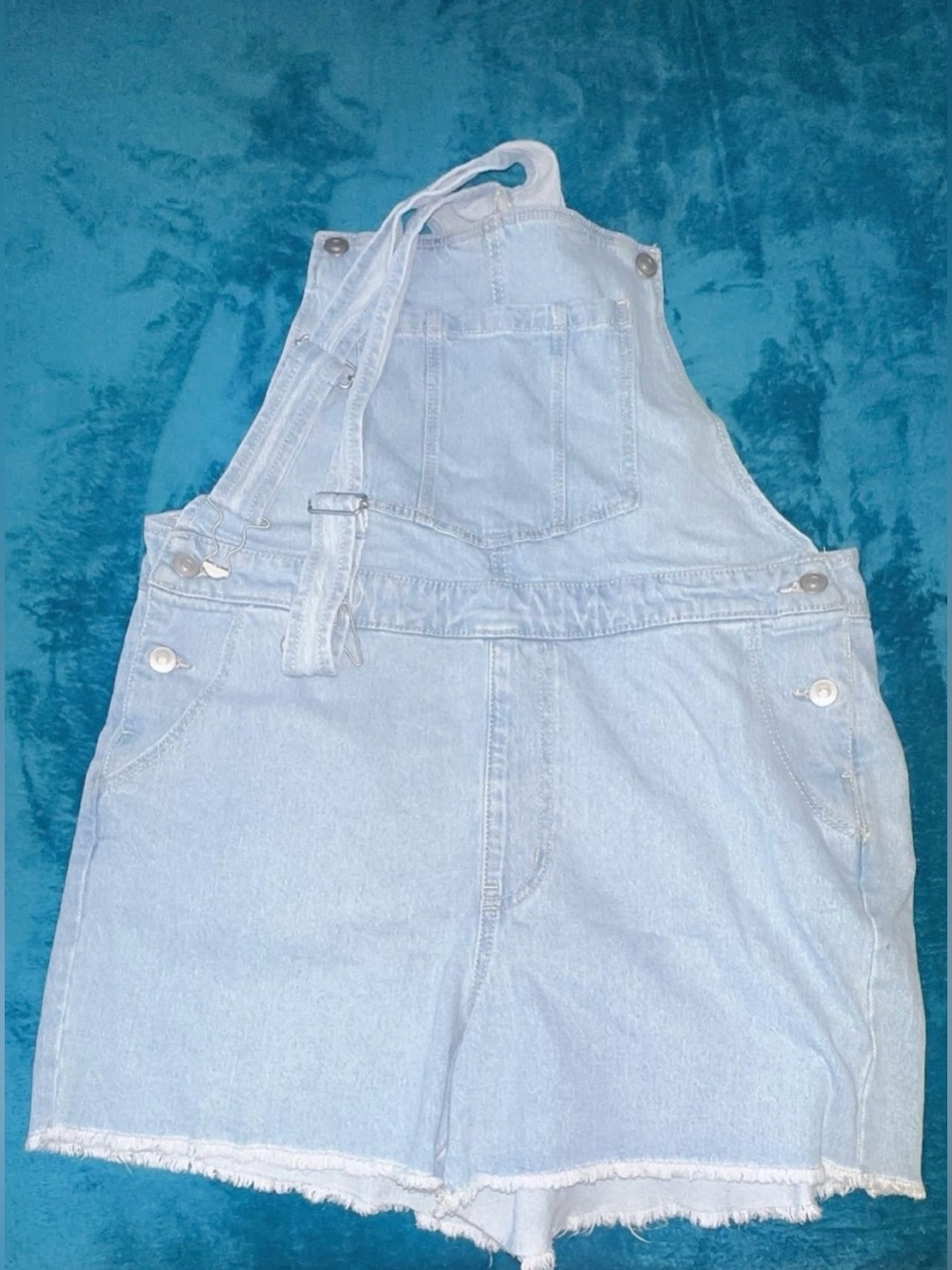 No Boundaries Light Wash Denim Short Overalls